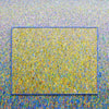 Großformatiges Gemälde „RE 18“ (Ausschnitt) mit dichten Farbverläufen und Farbpunkten, 90x120 cm. Entstanden 2024. Teil der Serie „Reste eines Experiments“. Kostenfreier Versand. Künstler Mark Hellbusch