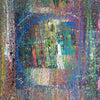 XXL-Gemälde „RE 19“. Bunte Farben auf schwarzem Hintergrund 210x150 cm, aus der Kollektion „Reste eines Experiments“. Künstler Mark Hellbusch