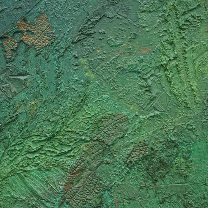 Yan – Pintura estructurada en verde sobre lienzo