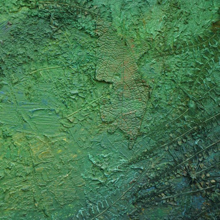 Yan – Pintura estructurada en verde sobre lienzo