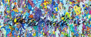 Claim 107 - abstraktes Kunstwerk in gelb, blau und violett