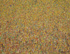 Abstraktes Acrylgemälde (70 × 100 cm) mit gelb dominierender Fläche aus feinen, dichten Farbklecksen. Florale Struktur, mosaikartig, leuchtend und warm. Einzelstück aus der Serie „Organic Grounds“, 2019, in Privatbesitz.