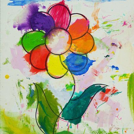 Blume IV – expressive Blumenkunst aus der Serie Schmiertafel von Mark Hellbusch