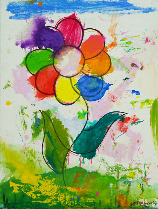 Blume IV – expressive Blumenkunst aus der Serie Schmiertafel von Mark Hellbusch