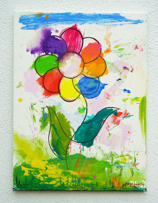 Blume IV – expressive Blumenkunst aus der Serie Schmiertafel von Mark Hellbusch
