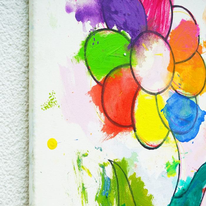 Blume IV (von der Seite) – expressive Blumenkunst aus der Serie Schmiertafel von Mark Hellbusch