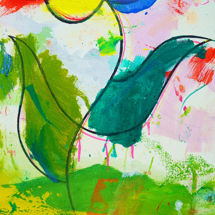 Blume IV (Ausschnitt) – expressive Blumenkunst aus der Serie Schmiertafel von Mark Hellbusch