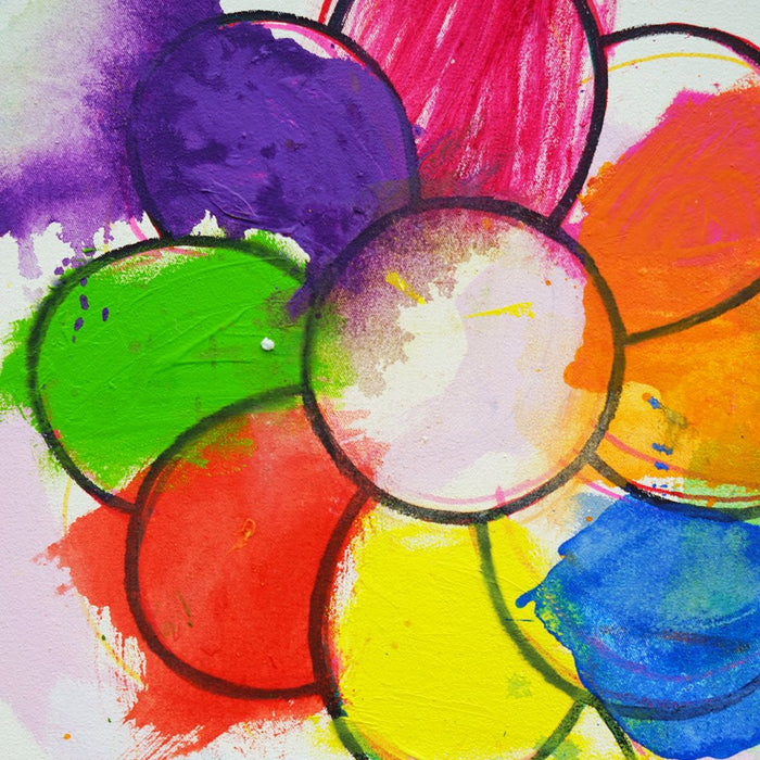 Blume IV (Ausschnitt) – expressive Blumenkunst aus der Serie Schmiertafel von Mark Hellbusch