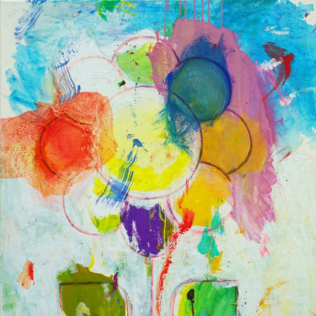 Blume V – expressive Blumenmalerei aus der Serie Schmiertafel von Mark Hellbusch