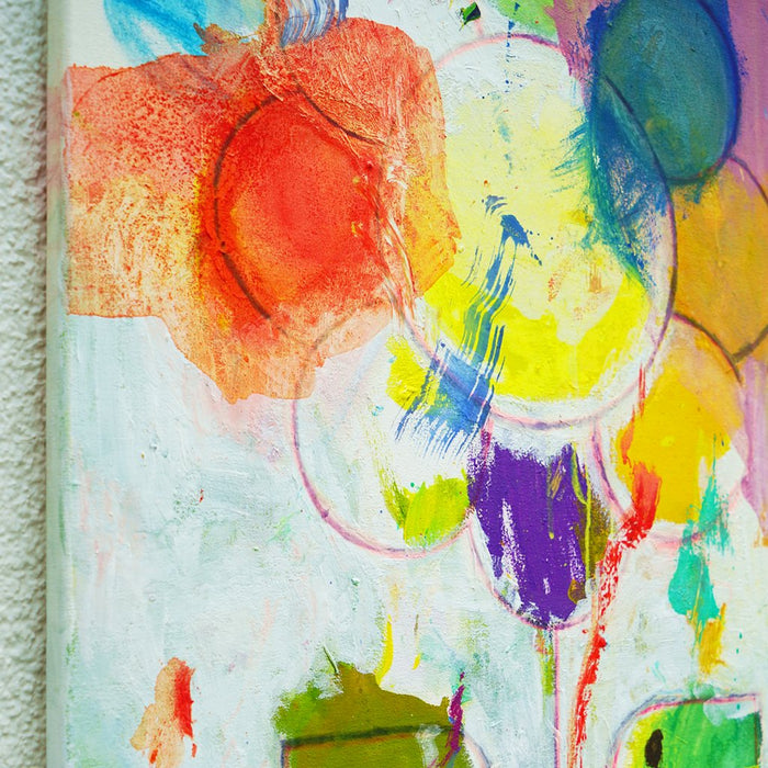 Blume V (Seitenperspektive) – expressive Blumenmalerei aus der Serie Schmiertafel von Mark Hellbusch