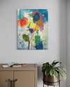 Blume V (in situ) – expressive Blumenmalerei aus der Serie Schmiertafel von Mark Hellbusch