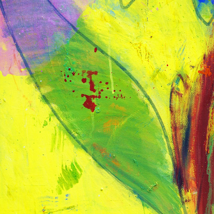 Blume VI (Ausschnitt) – großformatiges blaues Blumenbild in moderner Kunst aus der Serie Schmiertafel von Mark Hellbusch