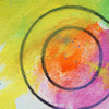 Blume I (Ausschnitt) – kleines modernes Blumenbild aus der Serie Schmiertafel, Öl auf Leinwand von Mark Hellbusch