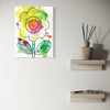 Blume I (in situ) – kleines modernes Blumenbild aus der Serie Schmiertafel, Öl auf Leinwand von Mark Hellbusch