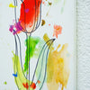 Blume III (Ausschnitt, Seite) – kleine rote Tulpe in moderner Ölmalerei aus der Serie Schmiertafel von Mark Hellbusch