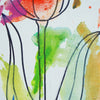 Blume III (Ausschnitt) – kleine rote Tulpe in moderner Ölmalerei aus der Serie Schmiertafel von Mark Hellbusch
