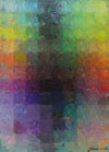 Output 9 von Mark Hellbusch – abstraktes Ölgemälde mit Farbfeldern in Grün, Gelb, Orange, Violett und Türkis, 50 × 70 cm