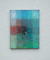 Output 4 von Mark Hellbusch – abstraktes Ölgemälde in Blau, Türkis, Grün und Rot mit offenen Farbfeldern, 40 × 30 cm