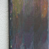 Output 6 (Seite) von Mark Hellbusch, abstraktes Ölgemälde in Schwarz, Anthrazit und Violett mit grünen und orangefarbenen Farbspuren, 80 × 60 cm