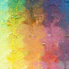 Output 10 (Details) von Mark Hellbusch – abstraktes Ölgemälde mit strukturierter Oberfläche in Grün, Gelb, Violett, Blau und Orange, 50 × 70 cm