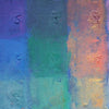 Output 8 (Detail) von Mark Hellbusch – buntes abstraktes Ölgemälde mit Farbfeldern in Blau, Violett, Grün, Rot und Orange, 60 × 80 cm