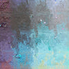 Output 10 (Details) von Mark Hellbusch – abstraktes Ölgemälde mit strukturierter Oberfläche in Grün, Gelb, Violett, Blau und Orange, 50 × 70 cm