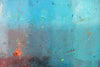 Output 4 (Ausschnitt) von Mark Hellbusch – abstraktes Ölgemälde in Blau, Türkis, Grün und Rot mit offenen Farbfeldern, 40 × 30 cm
