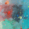 Output 4 (Ausschnitt) von Mark Hellbusch – abstraktes Ölgemälde in Blau, Türkis, Grün und Rot mit offenen Farbfeldern, 40 × 30 cm