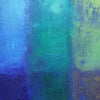 Output 8 (Detail) von Mark Hellbusch – buntes abstraktes Ölgemälde mit Farbfeldern in Blau, Violett, Grün, Rot und Orange, 60 × 80 cm