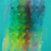Output 1 (Ausschnitt) von Mark Hellbusch, abstraktes Gemälde in Türkis, Grün, Blau und Gelb, Öl auf Leinwand, 40 × 30 cm