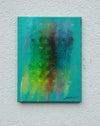 Output 1 von Mark Hellbusch, abstraktes Gemälde in Türkis, Grün, Blau und Gelb, Öl auf Leinwand, 40 × 30 cm
