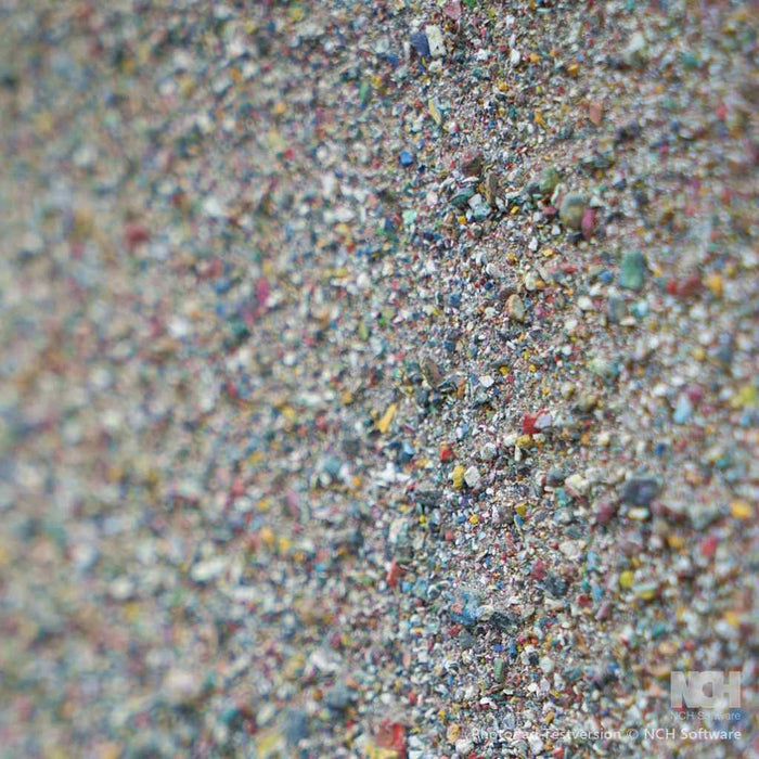 Marsfeld CXXXIV – Strukturkunst aus farbigen Farbresten auf Leinwand, Format 40x30 cm (Nahaufnahme). Atelier Hellbusch.