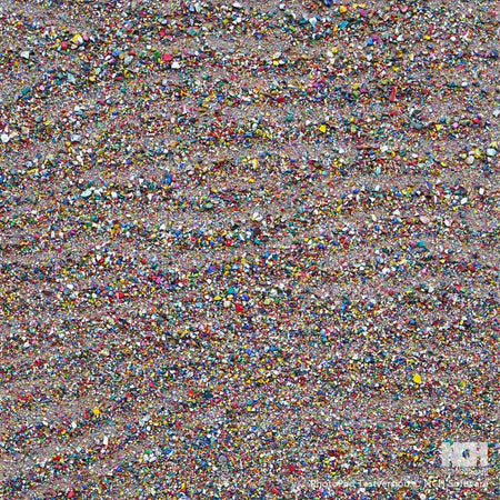 Detailreiches abstraktes Gemälde mit mineralischer Struktur, inspiriert von Verwitterung und Naturprozessen – Marsfeld CXXXIX, Atelier Hellbusch