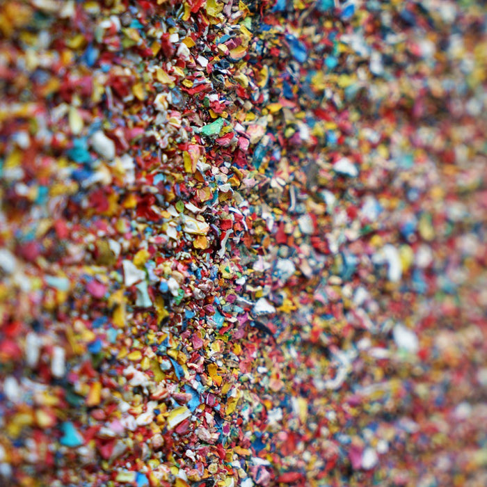 Abstraktes Gemälde mit warmen, sandigen Farbtönen und dichter Textur – Marsfeld CXXXVIII (Nahaufnahme), 30×40 cm von Atelier Hellbusch