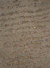 Das Bild zeigt Marsfeld L, ein feines zeitgenössisches Experiment, bestehend aus Farbresten der Palette. Sie erinnern an Sand und Strand. Künstler: Mark Hellbusch.