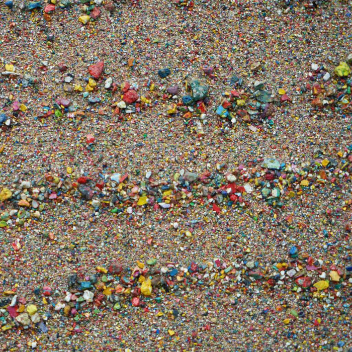 Das Bild zeigt Marsfeld L in der Nahaufnahme, ein feines zeitgenössisches Experiment, bestehend aus Farbresten der Palette. Sie erinnern an Sand und Strand. Künstler: Mark Hellbusch.