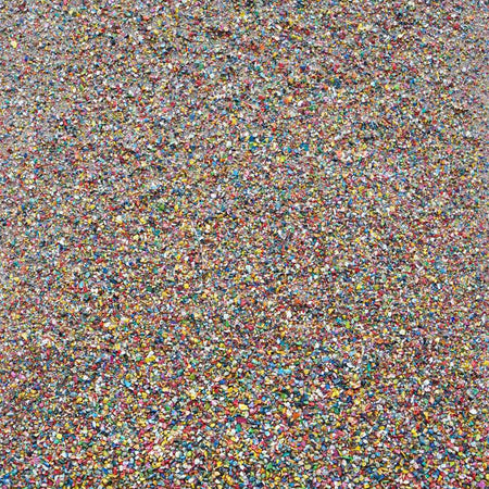 Abstraktes Kunstwerk „Marsfeld XCVI“, 30x24 cm, entstanden aus Farbresten in dichten Farbschichten. Inspiriert von natürlichen Strukturen und Prozessen. Atelier Hellbusch.