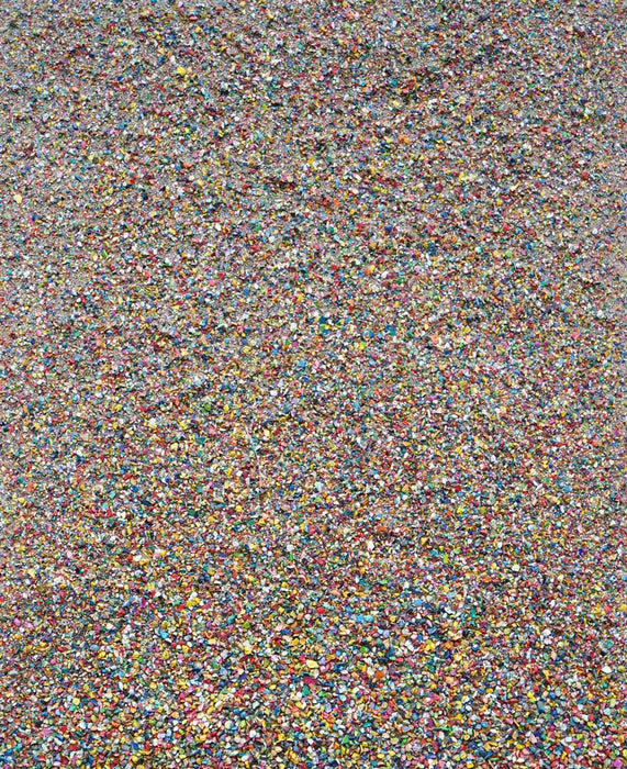 Abstraktes Kunstwerk „Marsfeld XCVI“, 30x24 cm, entstanden aus Farbresten in dichten Farbschichten. Inspiriert von natürlichen Strukturen und Prozessen. Atelier Hellbusch.