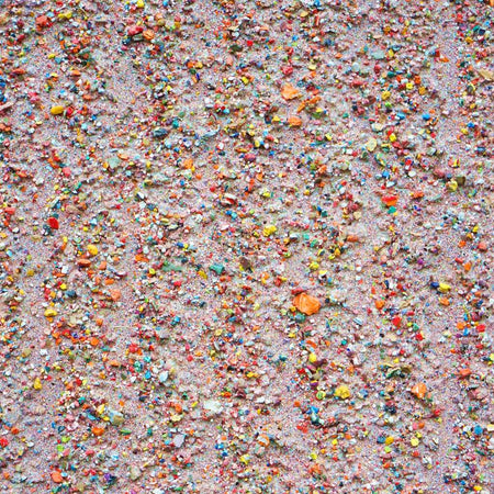 Marsfeld XCVII, 30x24 cm, abstraktes Kunstwerk aus Farbresten von atelier hellbusch. Feine Farbpunkte und organische Texturen ergeben eine lebendige Komposition für Sammler:innen.