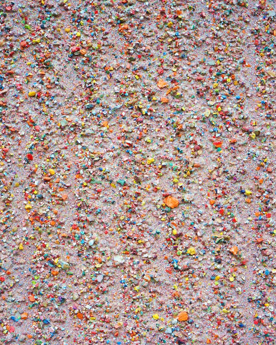 Marsfeld XCVII, 30x24 cm, abstraktes Kunstwerk aus Farbresten von atelier hellbusch. Feine Farbpunkte und organische Texturen ergeben eine lebendige Komposition für Sammler:innen.