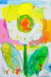 Blume VIII – modernes Gemälde mit Blumenmotiv aus der Serie Schmiertafel von Mark Hellbusch
