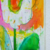 Blume VIII (Ausschnitt) – modernes Gemälde mit Blumenmotiv aus der Serie Schmiertafel von Mark Hellbusch