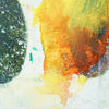 Smiley II (Ausschnitt) – rundes weißes Smiley Gemälde mit violettem Mund und expressiver Ölmalerei aus der Serie Schmiertafel. Mark Hellbusch