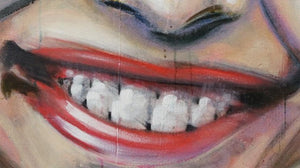 Olivia | modernes, expressives Gemälde auf großformatige Leinwand 150x140cm Kunst Atelier Mark Hellbusch 