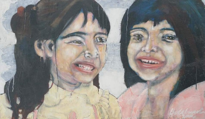 Tara & Fatima | Zeitgenössischer Expressionismus 100x170cm Kunst Atelier Mark Hellbusch 